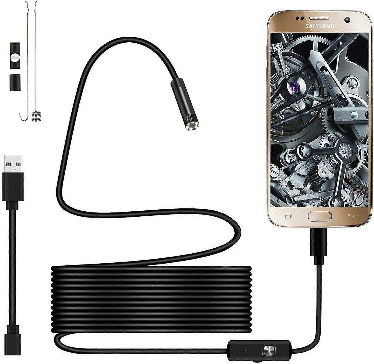 720p Usb Waterproof Endoscope Borescope Camera 5.5mm Ip67, Type-C Compatible With Android Otg Phones, Pc -2m Cable