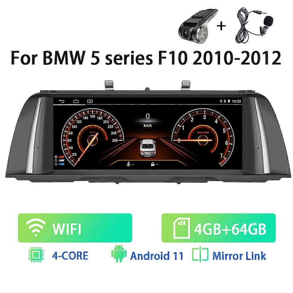 Podofo Android 11.0 Car Radio For BMW 5 series F10 2010-2012 Multimedia Player Car Stereo Carplay Autoradio GPS Navigation 4G