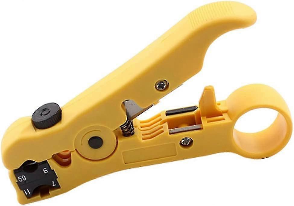 Universal Cable Stripper For Flat Or Round Coaxial Cable Stripping Tool 1 Pc Yellow