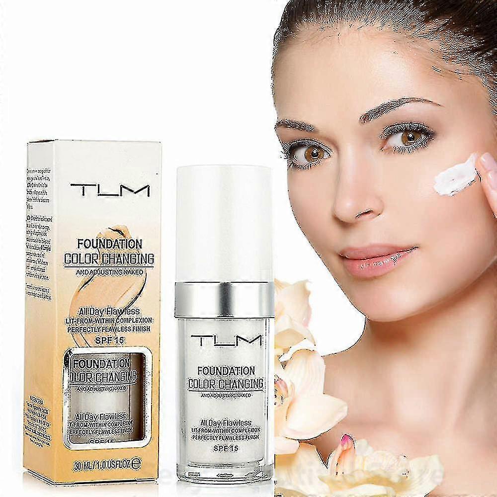 Color Changing Foundation Makeup Base Liquid Cover Concealer Longlasting Makeup Skin Care Foundation Tlm 30ml