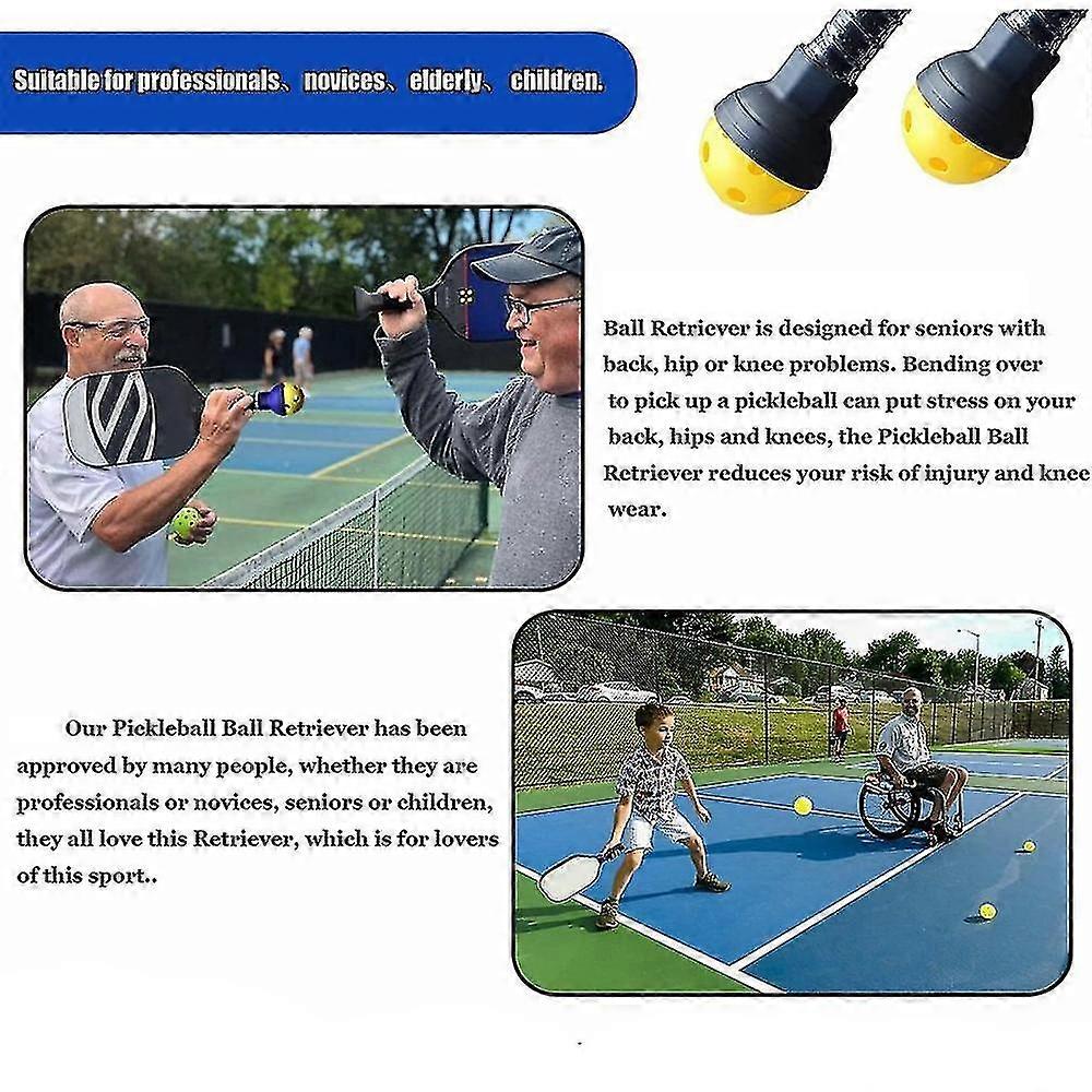 5pcs Pickleball Ball Retriever: Suitable For All Standard Pickleball Rackets, Easy To Attach To Pic