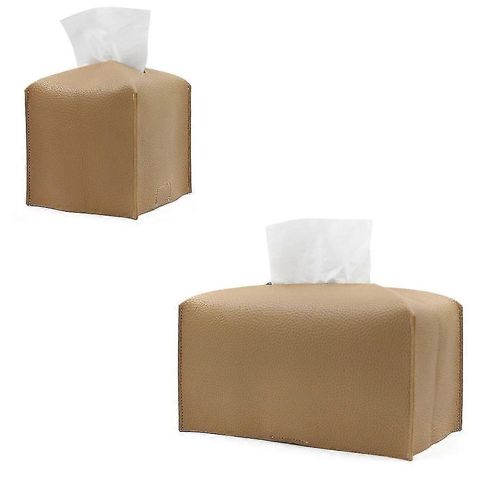 2 Pack Leather Tissue Box Cover,tissue Box Holder