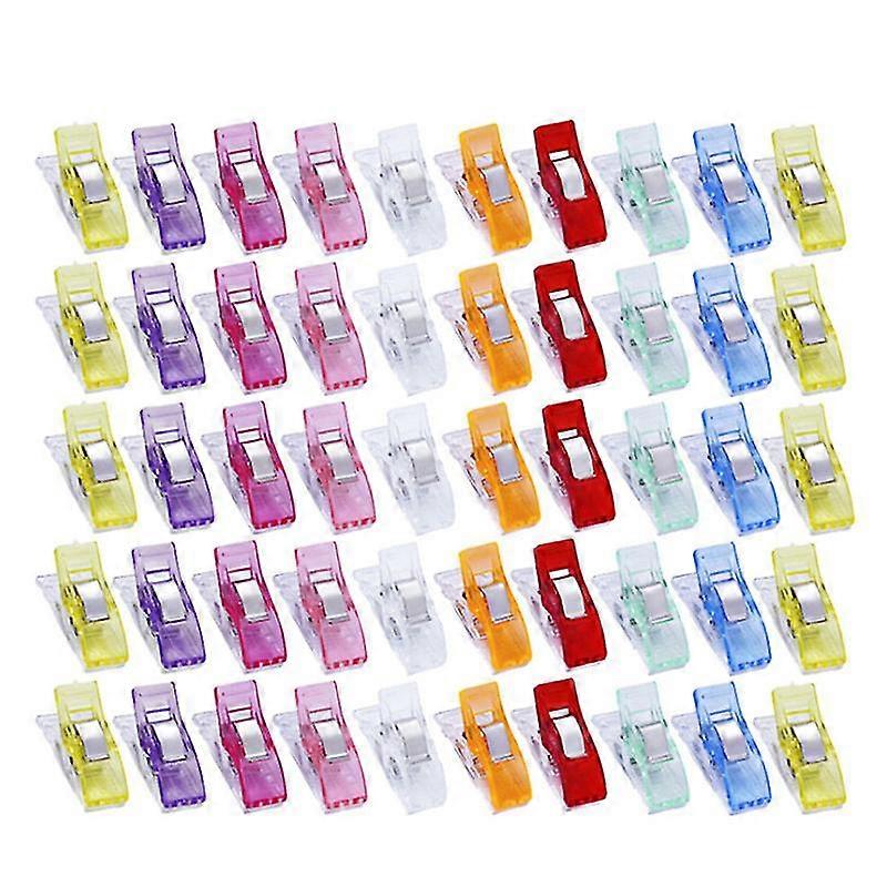 مشبك خياطة، بلاستيك ملون، خفيف الوزن ودائم (50/100 قطعة)