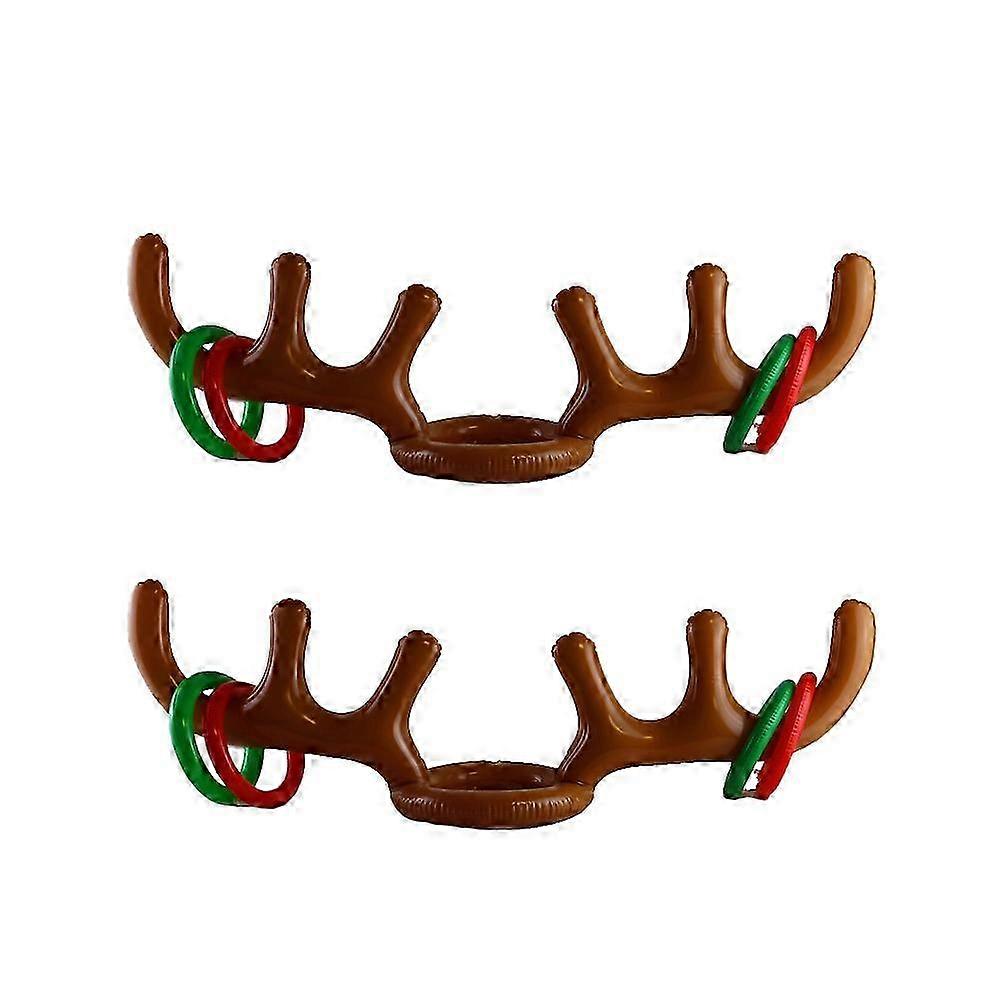Reindeer antler throwing game, inflatable ring throwing game, interactive family Christmas party games