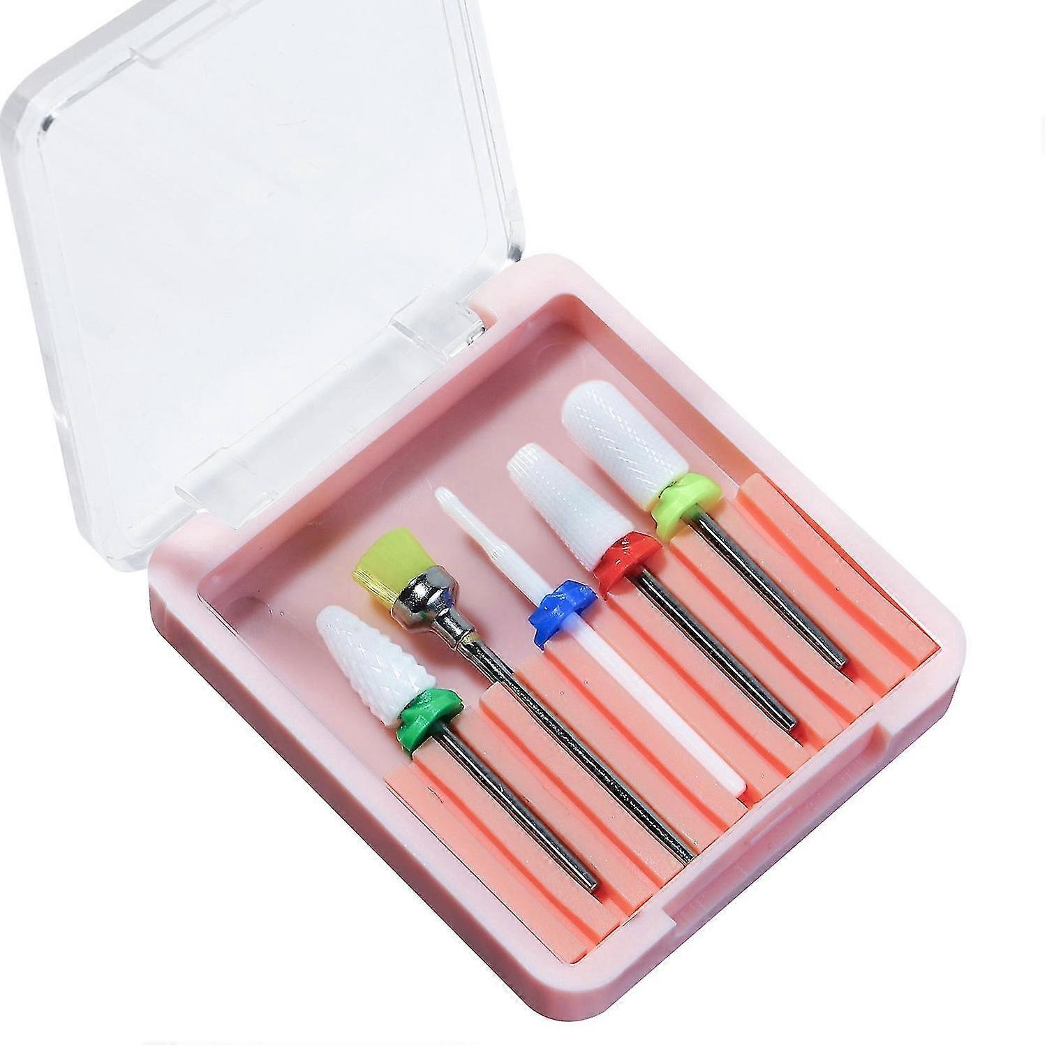 Nail Drill Bits Set Pedicure & Manicure Drill Bits Kit 5pcs Replacement Drill Bits for Electric Nail