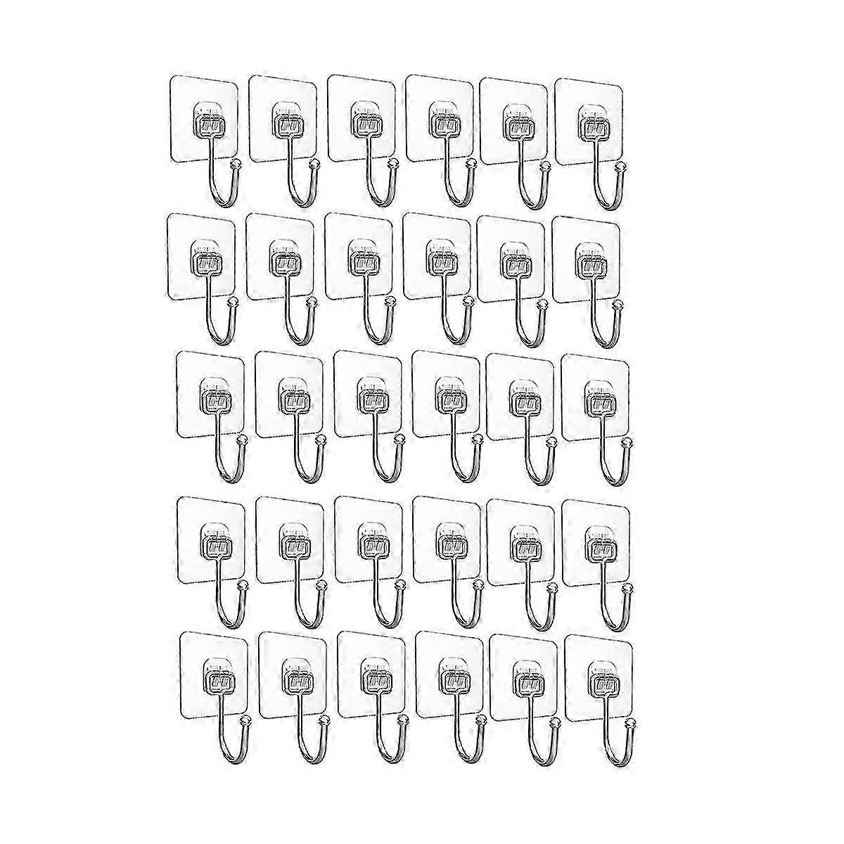 Adhesive Wall Hooks,Heavy Duty Hold Wall Hooks for Hanging,Transparent Waterproof Rustproof Sticky