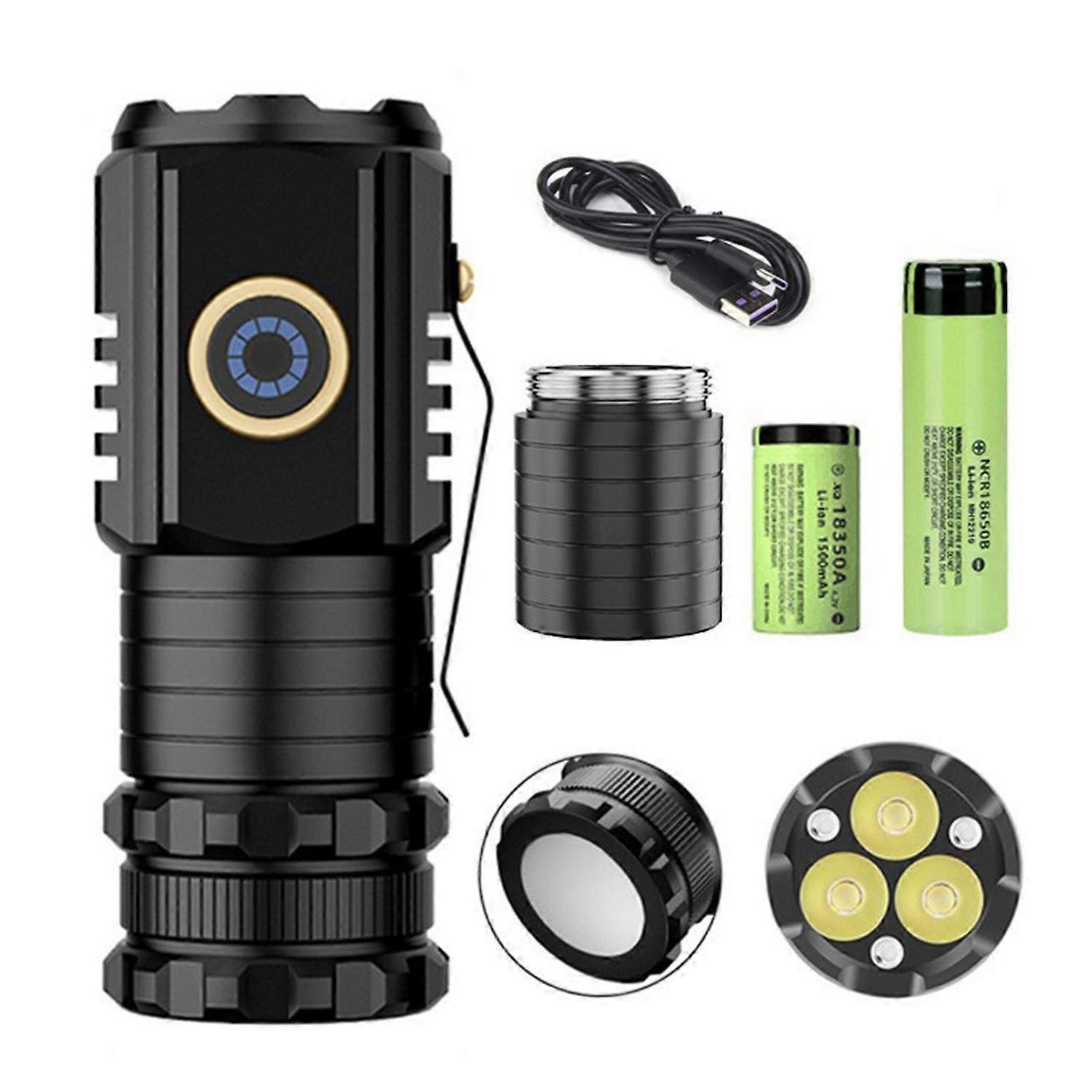 LED Flashlight Mini Pocket-Sized Torch High Lumens Multiple Lighting Modes Rechargeable Emergency