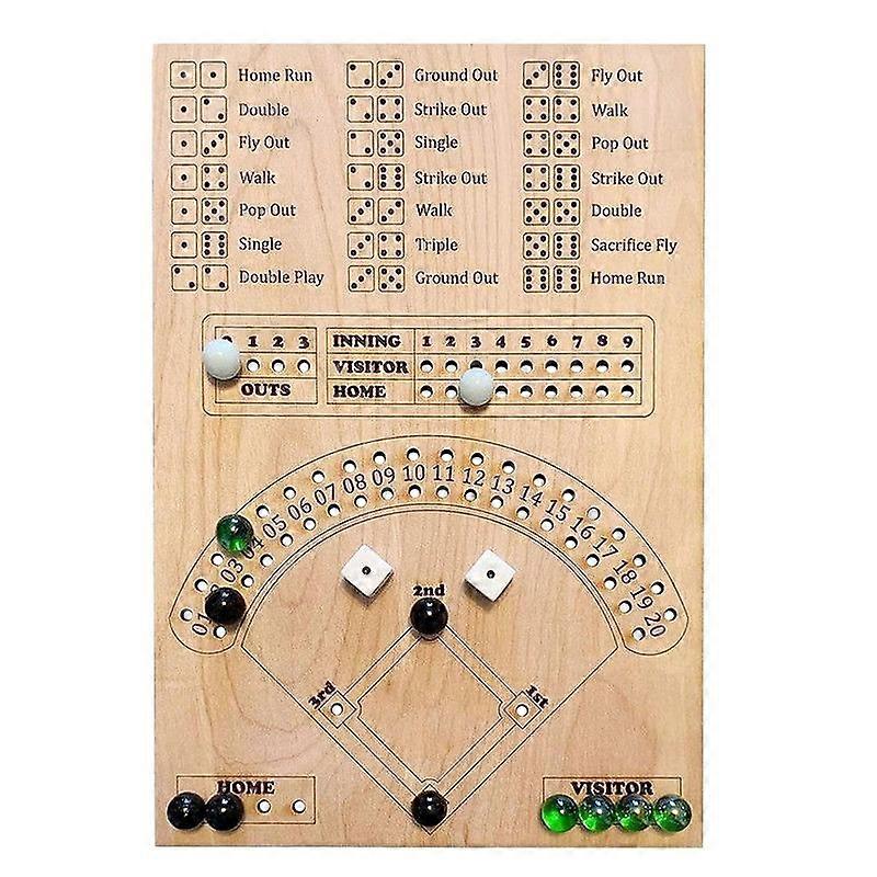 Baseball Dice Board Game Dice And Marbles Board Game Baseball Gameboard with Dice