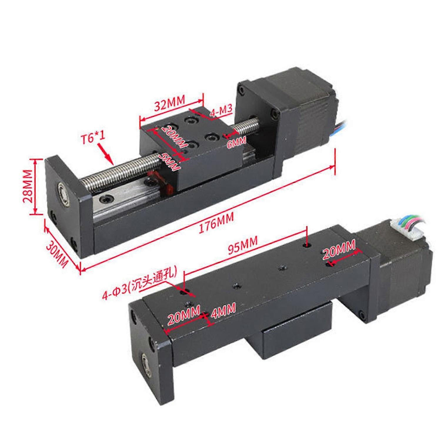 Linear Slide Table High Accuracy Ballscrew Sliding Motion Stage Linear Guide Rail 100mm Stroke T6x1