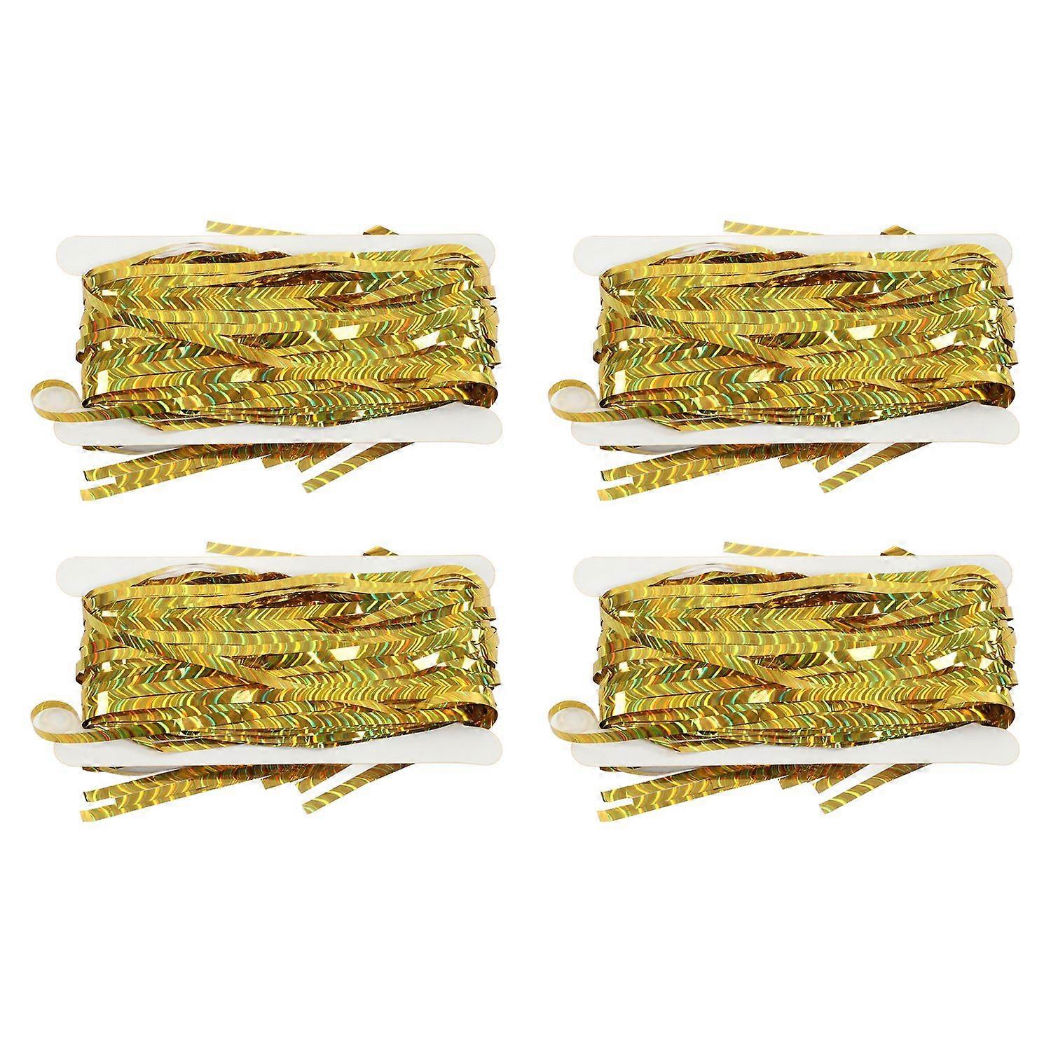 4pcs Tinsel Backdrop Curtains Holographic Metal Foil 1x2m Decorative Reusable Foil Fringe Curtain fo