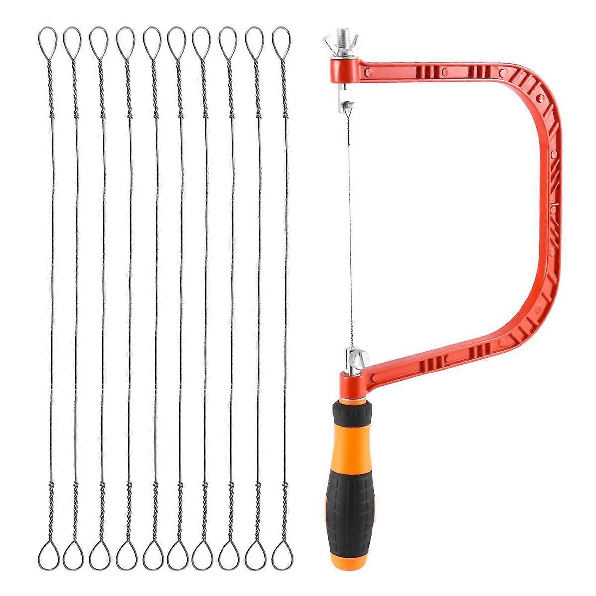 6 Inch Coping Saw Hand Saw, Fret Saw Coping Frame and Extra 20 Pcs Replacement Blades Set for Wood,
