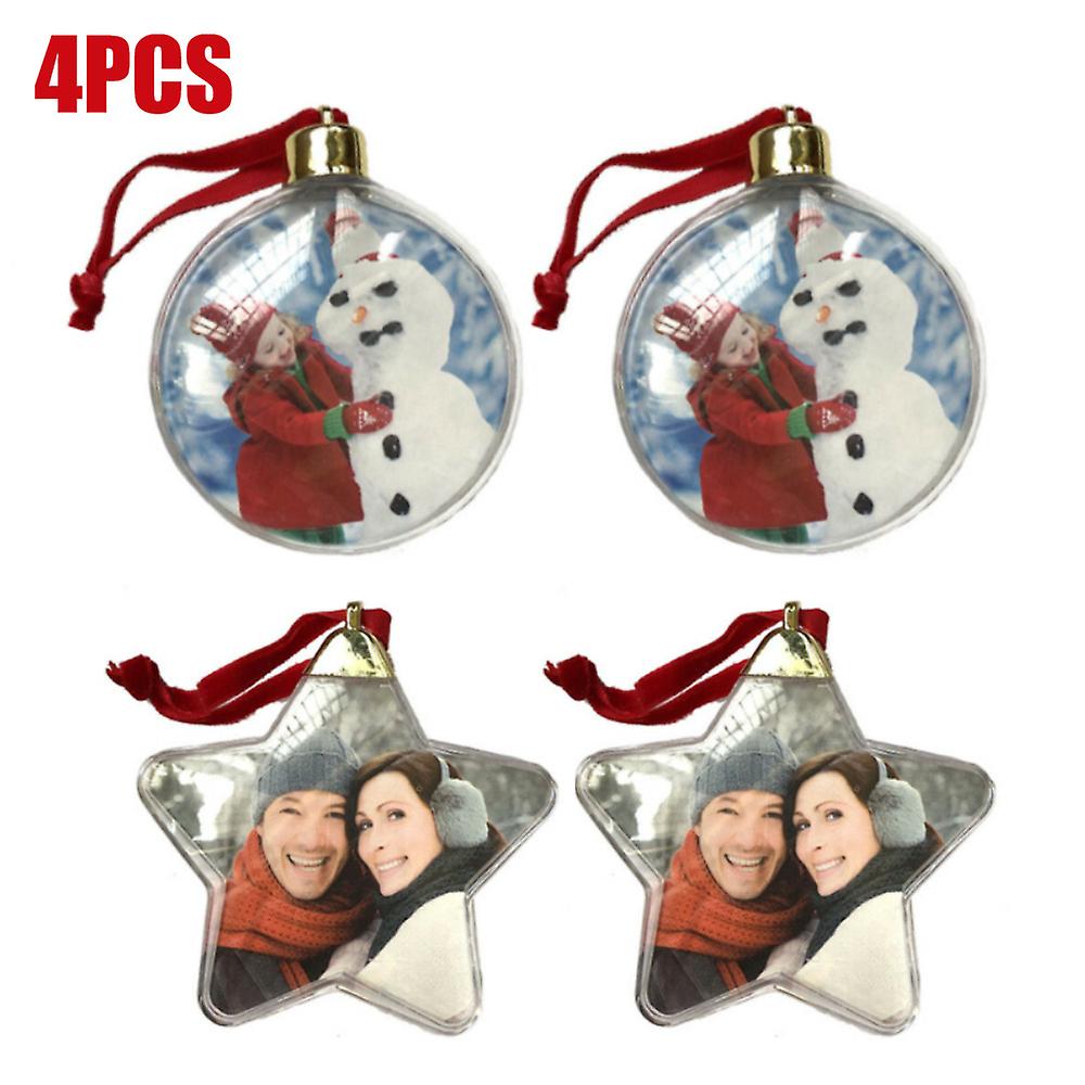 Christmas Tree Photo Insert Baubles Festive Diy Hanging Gift Xmas Party Decor