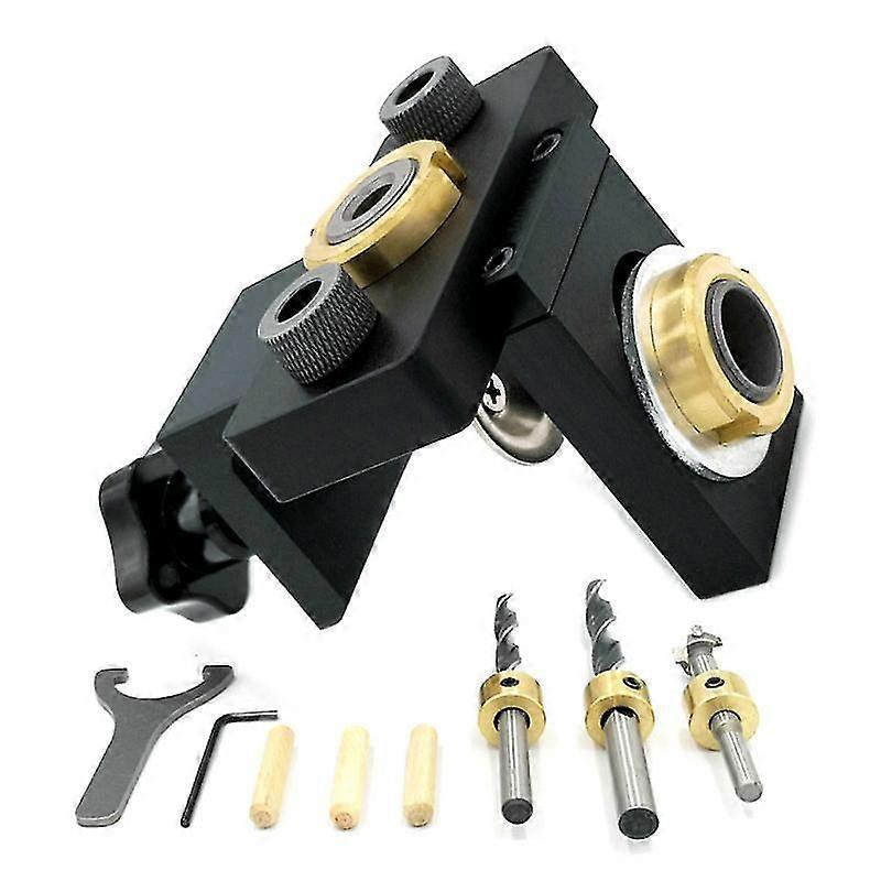 3 In 1 Adjustable Doweling Jig Woodworking Pocket Hole Jig With 8/15mm Drill Bit For Drilling Guide Locator Puncher Tool1pc