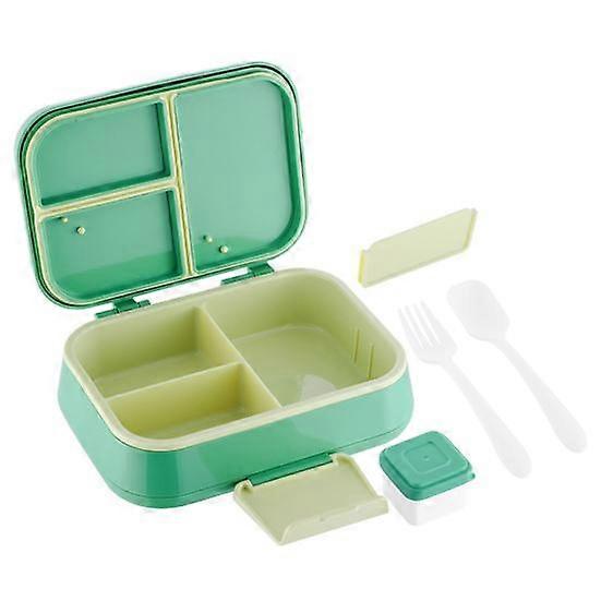 Bento Lunch Box with Sauce Cup Fork Spoon 3-Compartment Lunch Container BPA-Free Child-Friendly Snack Containers for Girls Boys