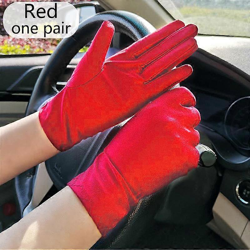 1Pair Drving gloves Driving Sunscreen Thin Stretch Silk gloves Performance Gloves Summer sunscreen