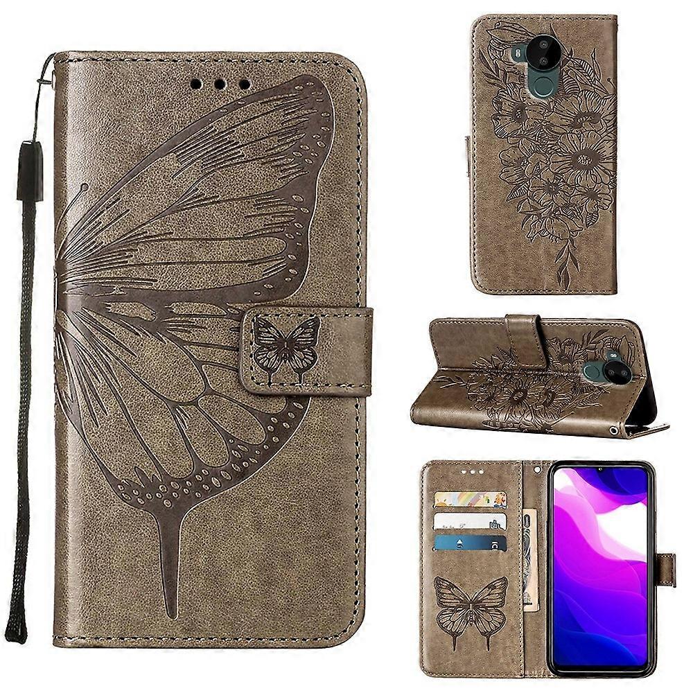 For Nokia C30 Embossed Butterfly Leather Phone Case