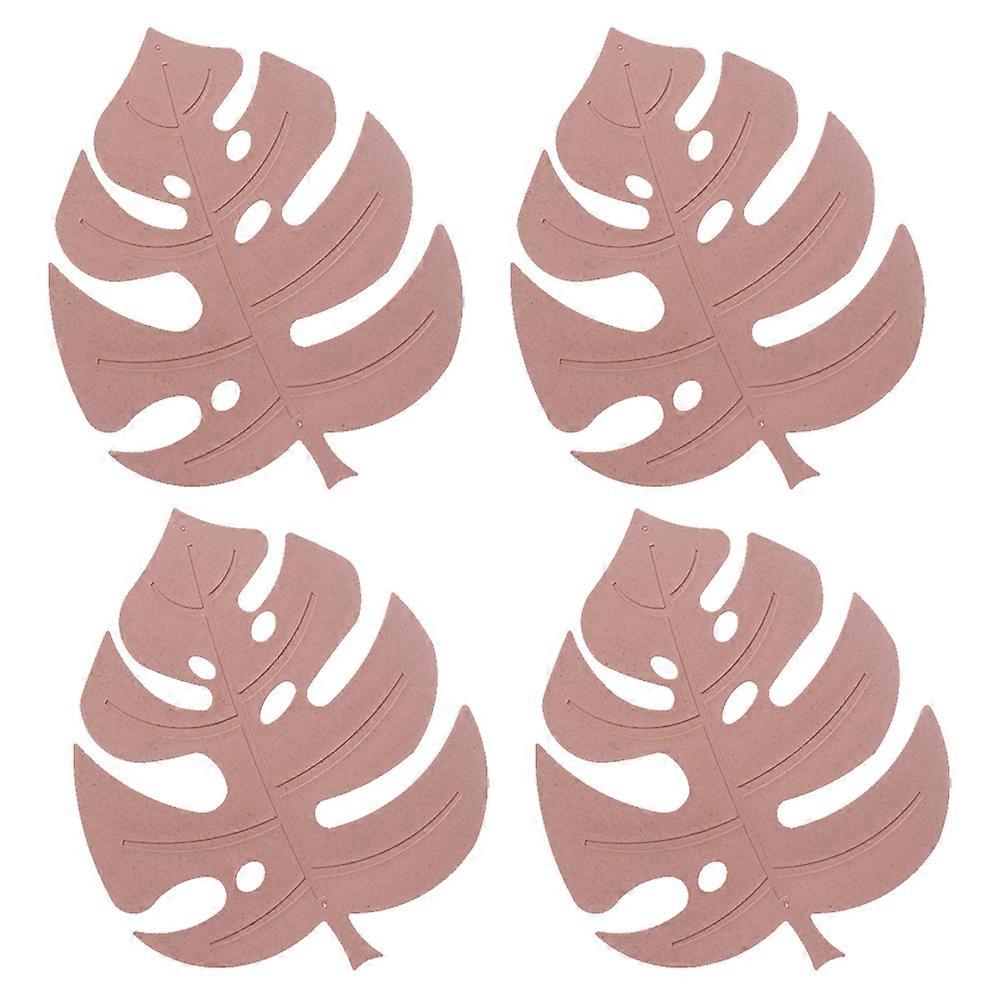 Silicone Oil-Resistant Table Mats, Leaf Decoration