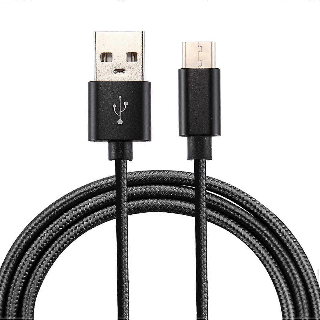 Pletená textura USB na USB-C / Type-C Synchronizace dat Nabíjecí kabel, Délka kabelu: 1 m, Celkový výstup 3A, 2A Přenos dat