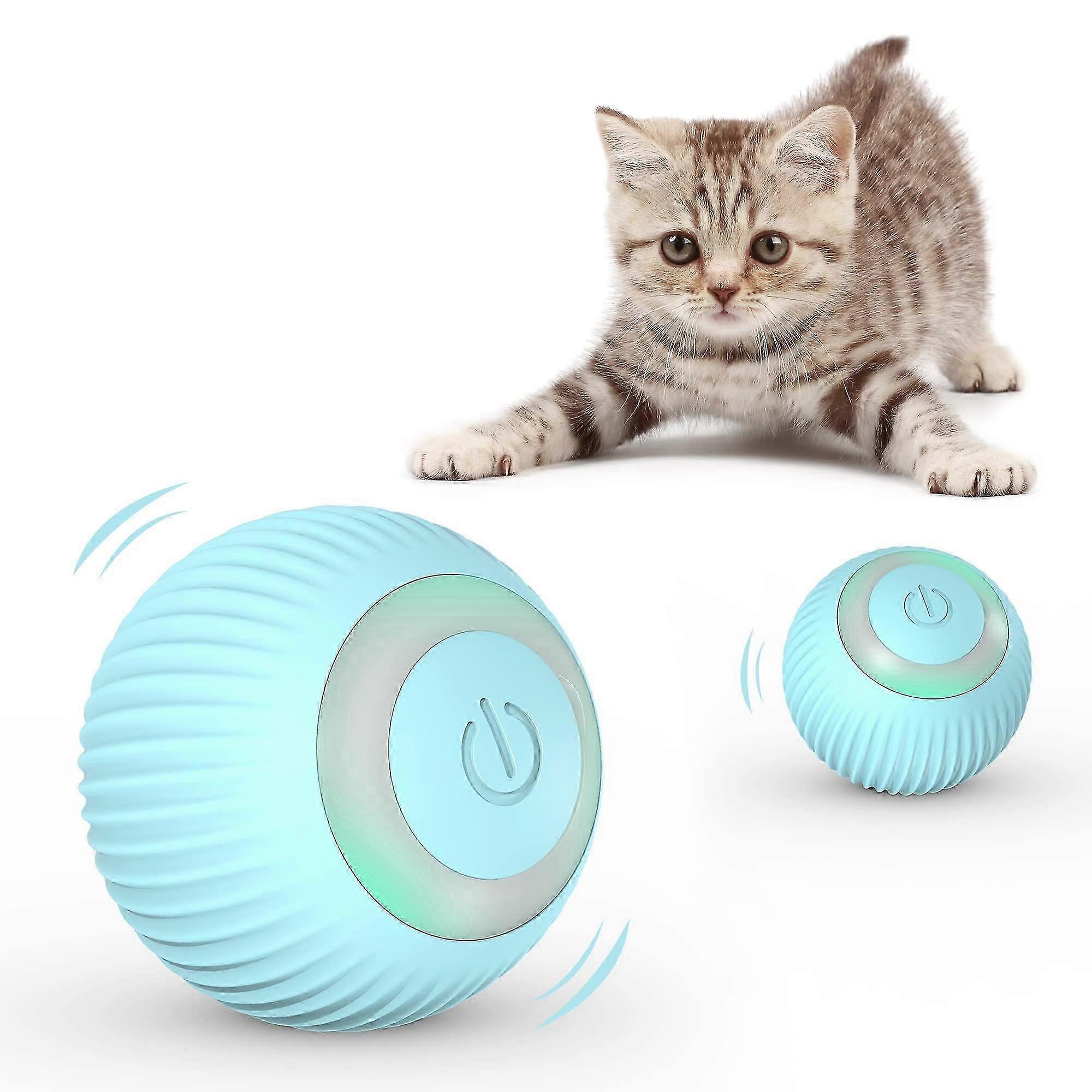 Cat Toys, Cat Ball with LED Lights, Indoor Interactive Cat Toy for Cat Dog Kittens, Auto Rotate and Load_SZXM
