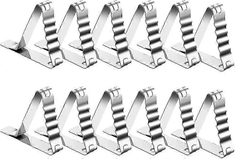12pcs Stainless Steel Triangle Tablecloth Clip Adjustable Tablecloth HolderB