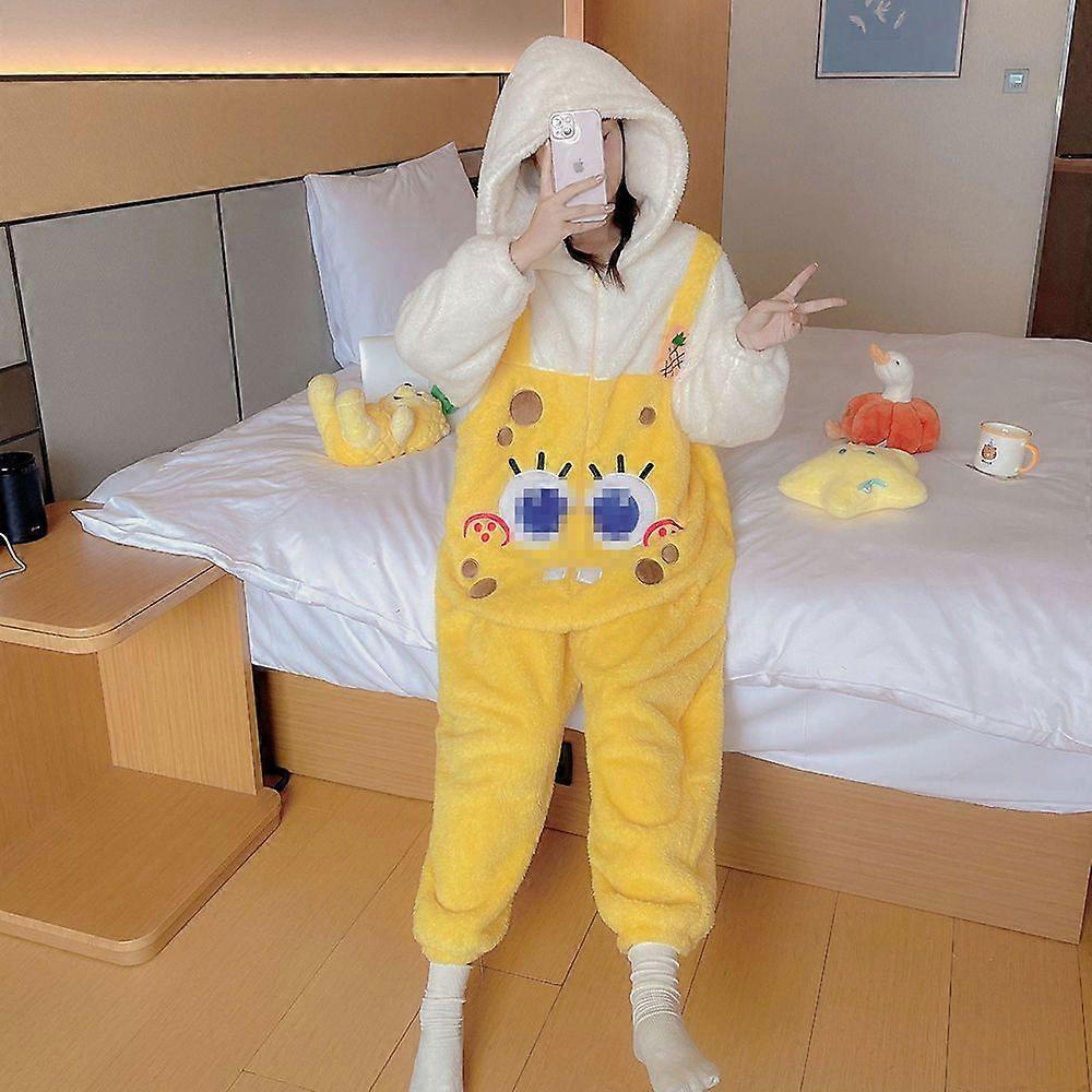 Unisex Yetişkin Kış Sıcak Hayvan Onesie Flanel Pijama Seti Kadın ve Erkek Anime Cosplay Pijama Tek Parça Cadılar Bayramı Kostüm