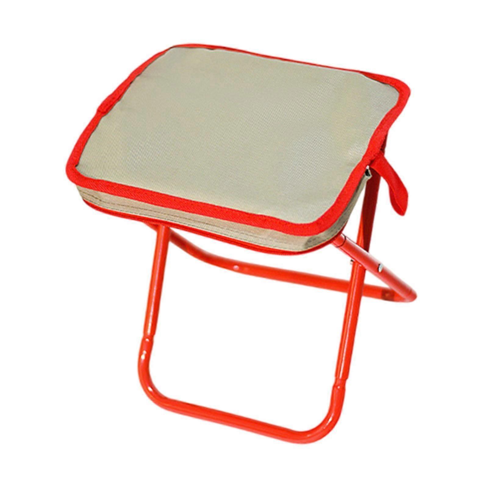 Camping Stool Heavy Duty Compact Folding Stool for Backpacking Picnic Hiking Khaki Red