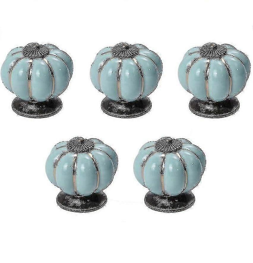 5pcs Kitchen Cabinet Knobs, Retro Ceramic Cupboard Drawer Pull Handle, Door Wardrobe Furniture Handle