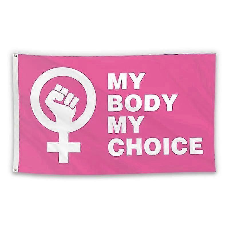 Feminism Flag Slogan Printing Colorful Lightweight Soft Fade Resistant Support Attitude Rectangular Shape Light Floating Hanging Flag for Garden QinHa