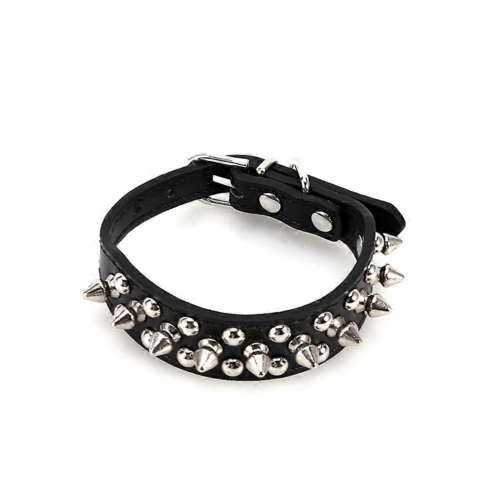 Pet Adjustable PU Leather Studded Spiked Collar for Cats and Dogs, Rivet Strap, Durable and Stylish in Various Sizes