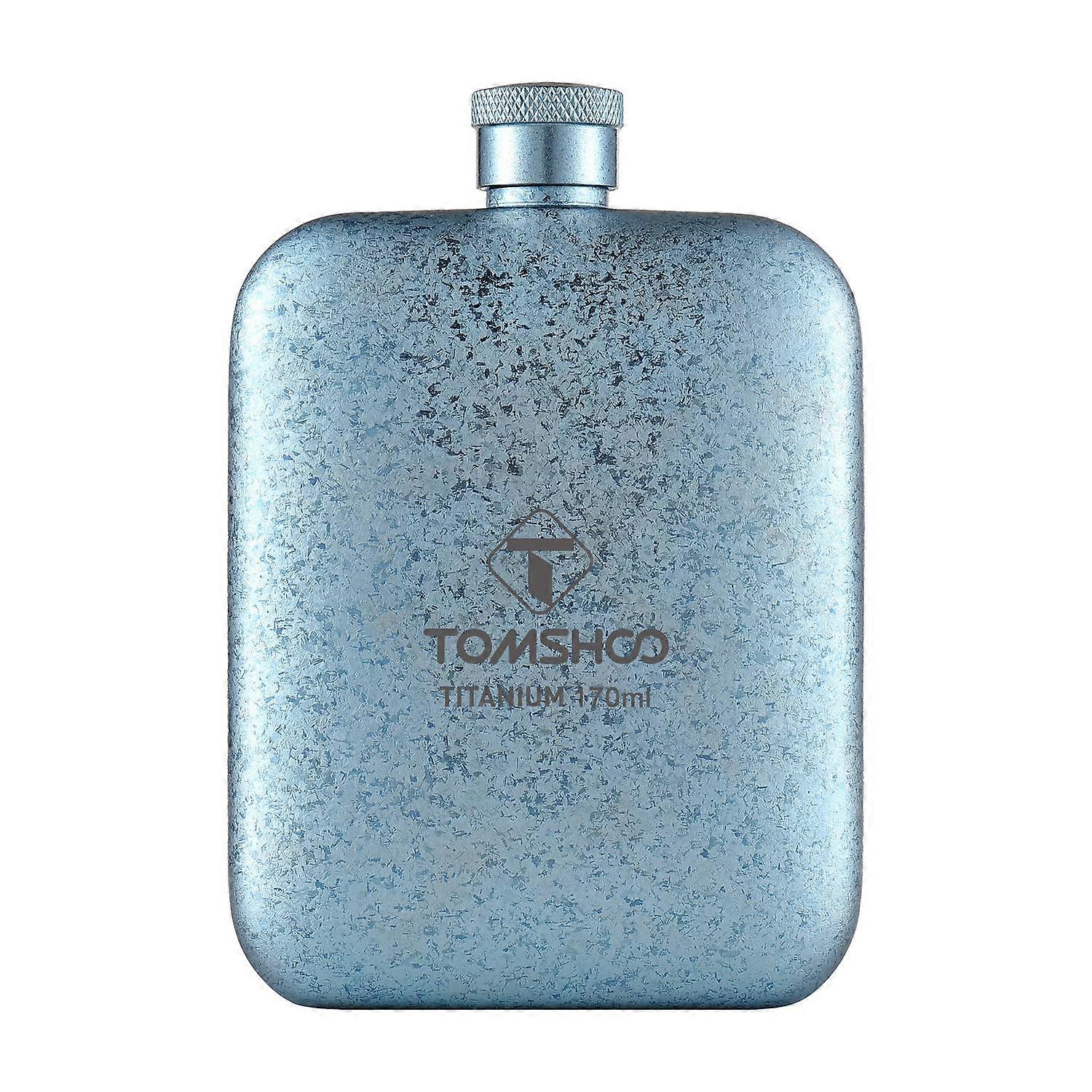 Wine Flask Men's Whiskey Flask Titanium Bottle 170ml Lightweight for Camping with Square Cap Design
