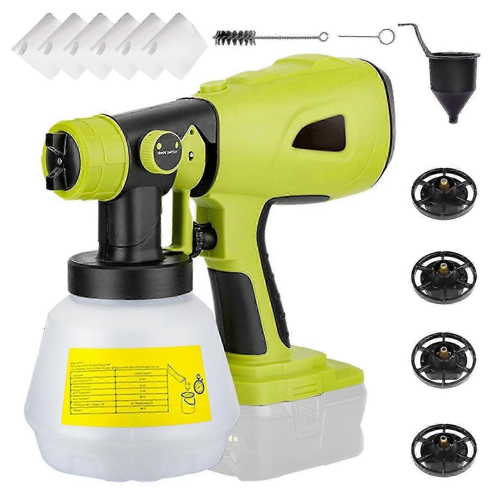 Cordless Paint Sprayer Replacement For Dewalt, Ryobi 20v Max Battery,handheld Electric Paint Sprayer With 1000ml Container For Home Interior And Exte