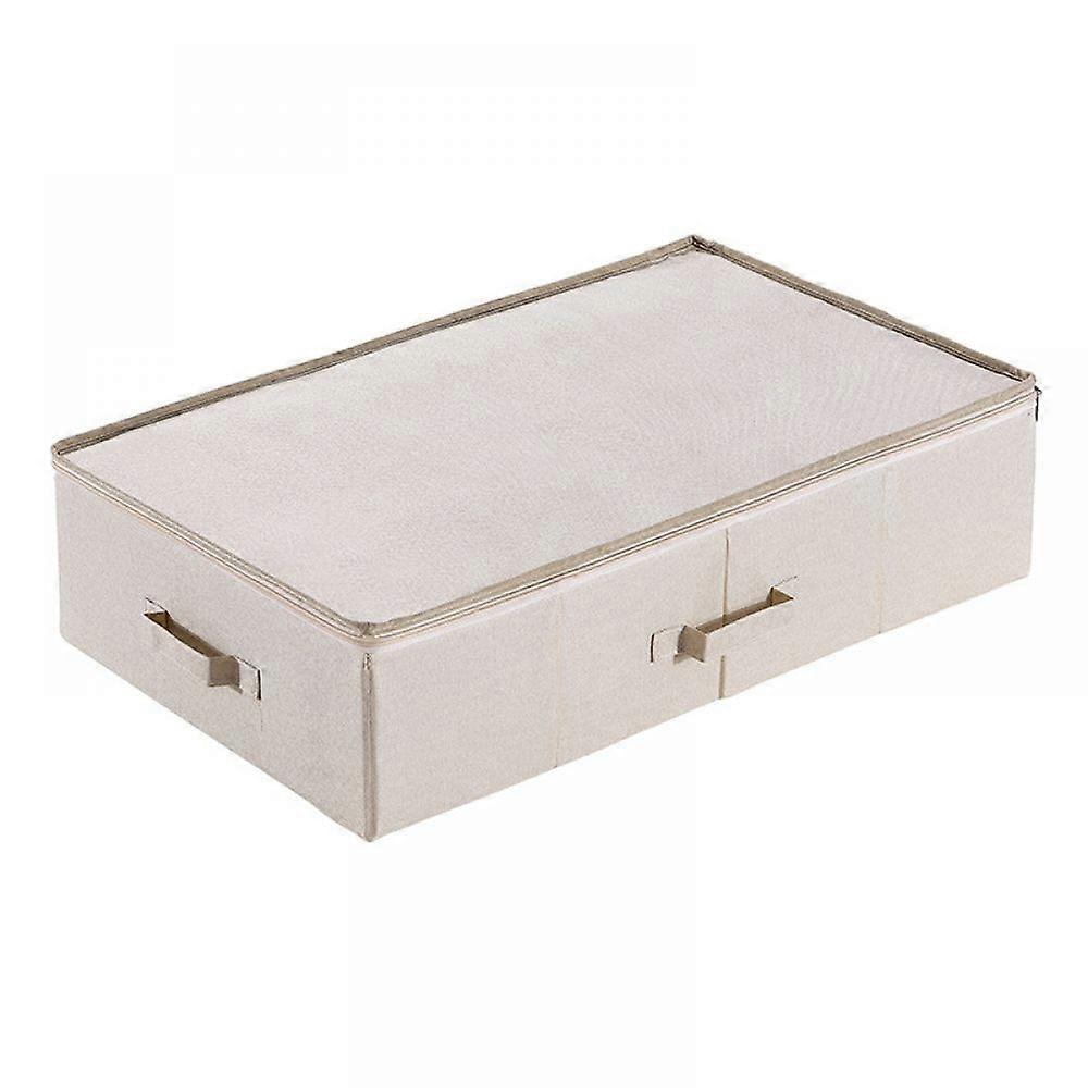 Underbed Storage Box Space Saving Foldable Beige Foldable Storage Box