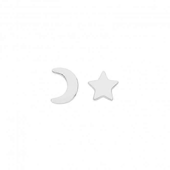 Acotis Silver Studs Rhodium Star And Moon G51262