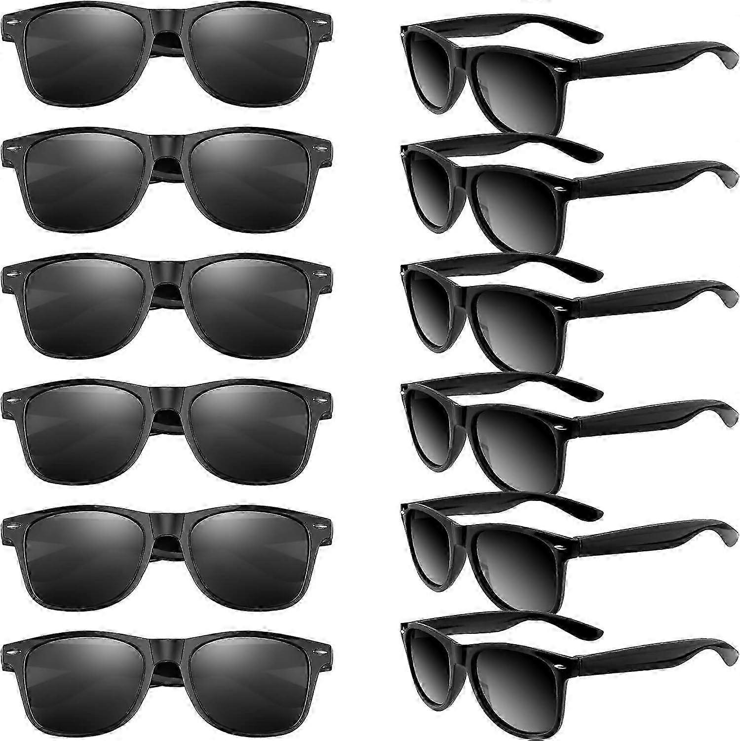 12 عبوة نظارات شمسية بألوان نيون نظارات شمسية للحفلات تفضل حشوات حقائب قودي بالجملة لحفلة عيد ميلاد حفلة حمام سباحة الشاطئ ، 12 لوناأسود SZRH AJ
