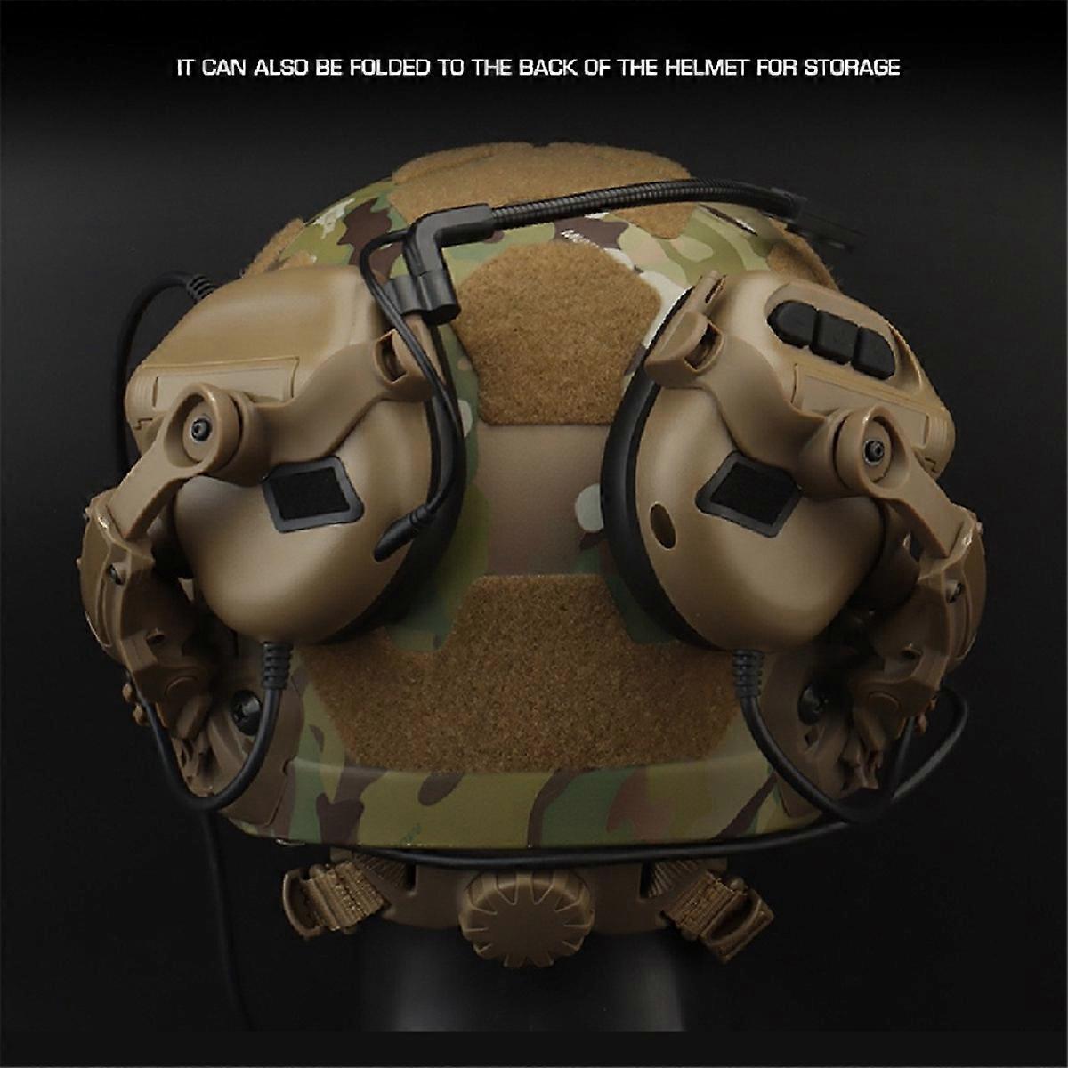 Tactical Headset Holder Helmet-Mounted Accessory Rail Adaptor Kit Adjustable Pickup Noise Canceling 