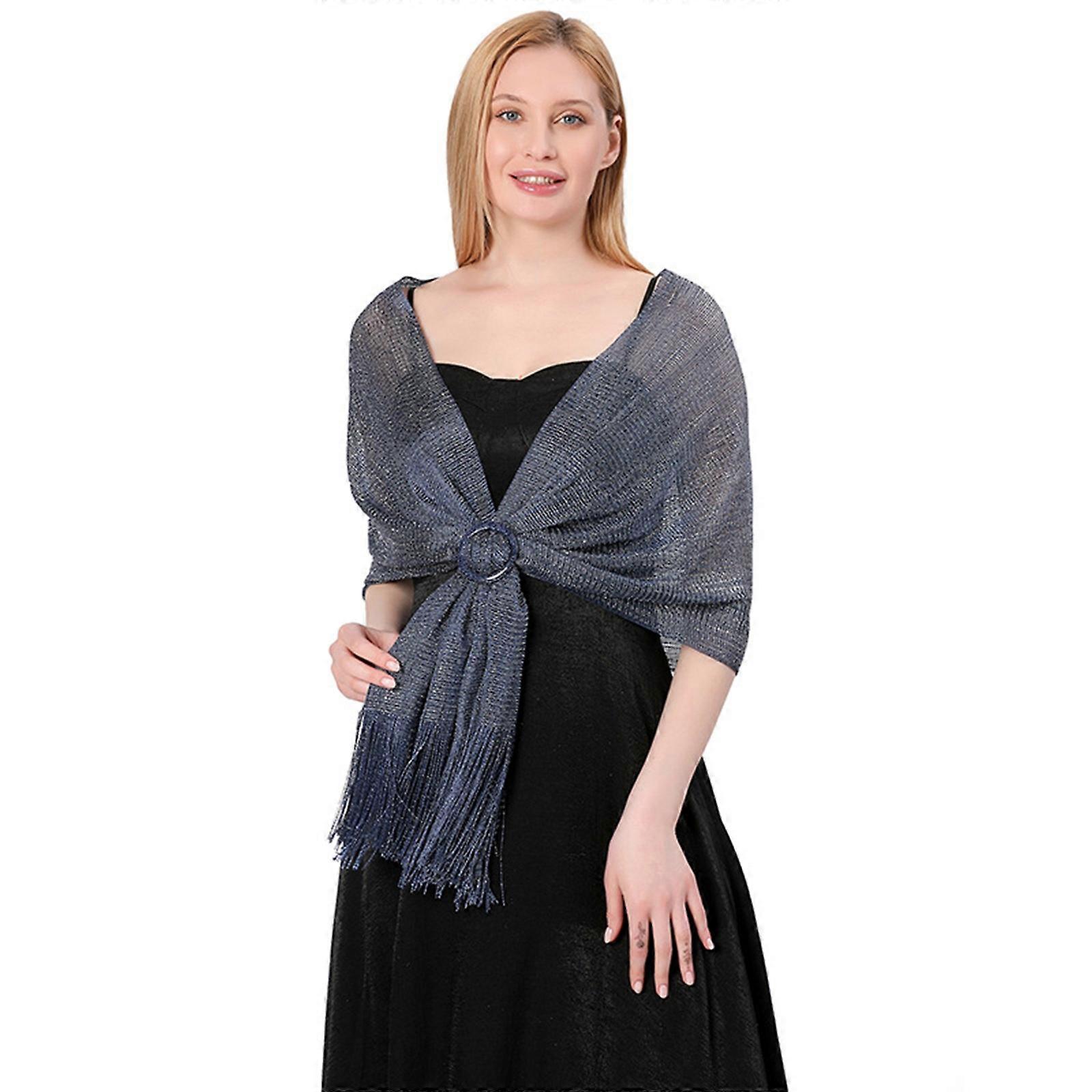 Elegant Evening Party Shawl for Adult Women Tassels Neck Shawl Wrap for  Evening Parties Formal Shoulder Wrap Pashmina Navy Blue | Fruugo CZ