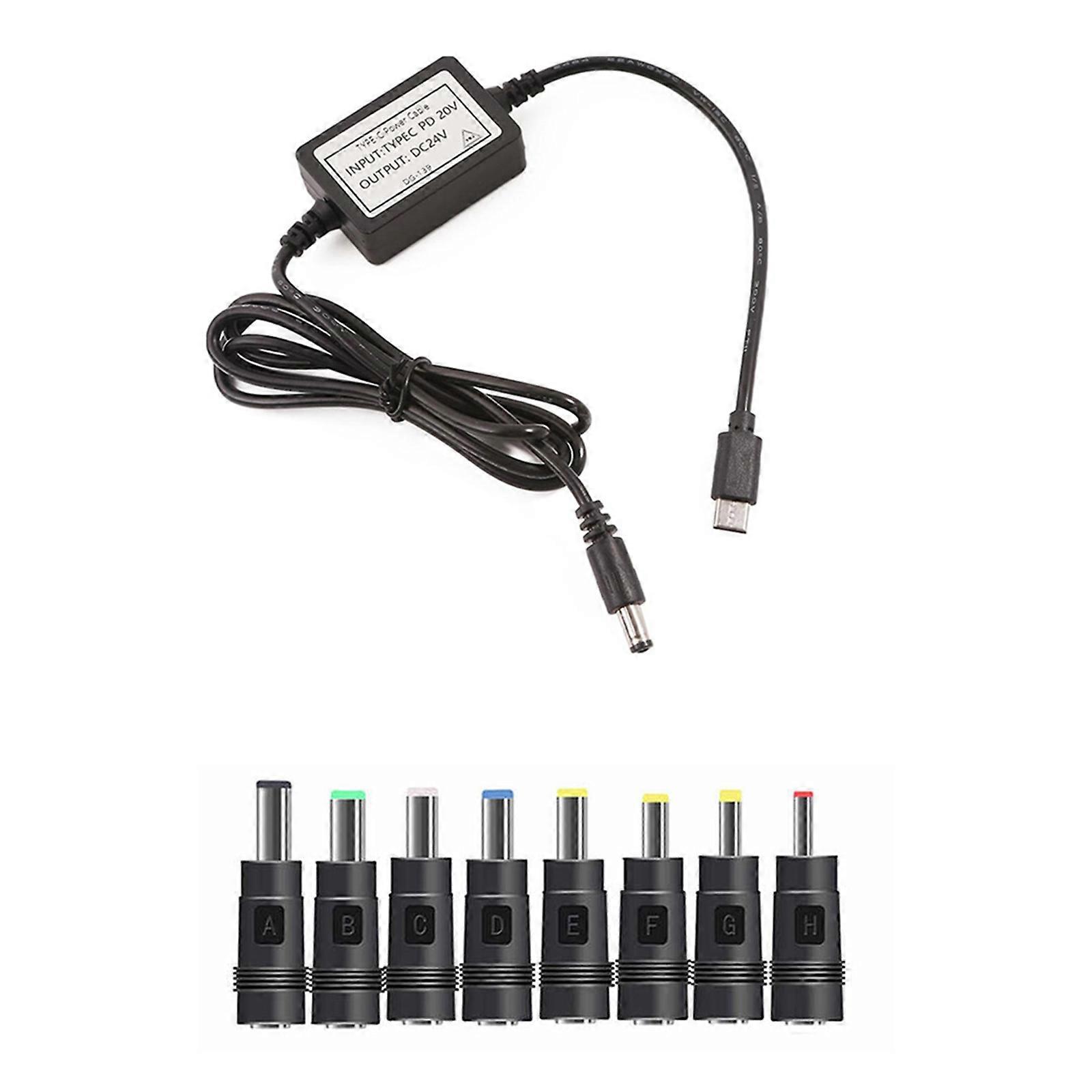 Plastic Adapter Cable 5V 9V 12V 15V 20V USB Boost Converter with Various Converter Heads Suitable for Multiple Devices