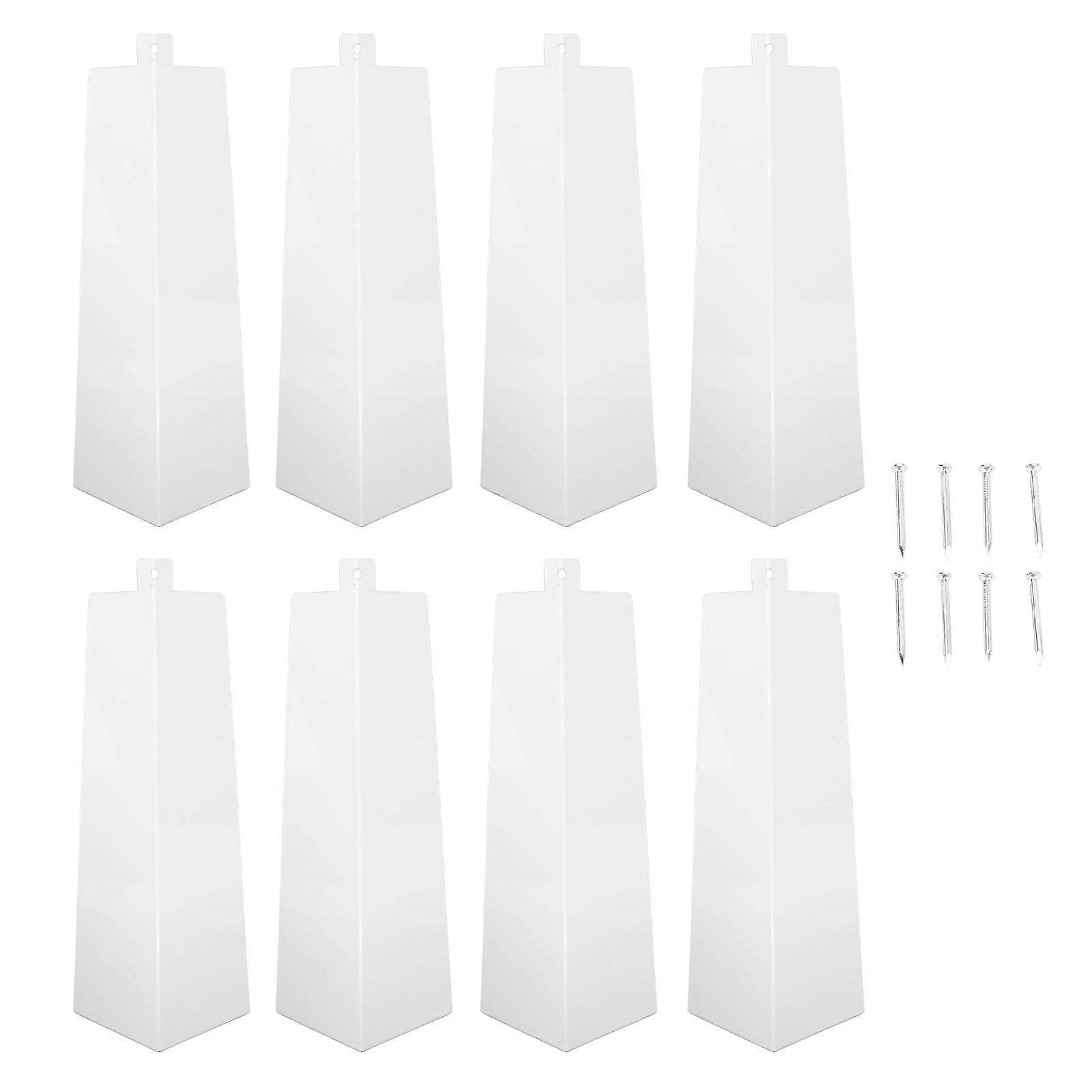 8Pcs Aluminum Siding Corners with Metal Nails Trim Outside Corner Caps for Mobile Home House Exterior