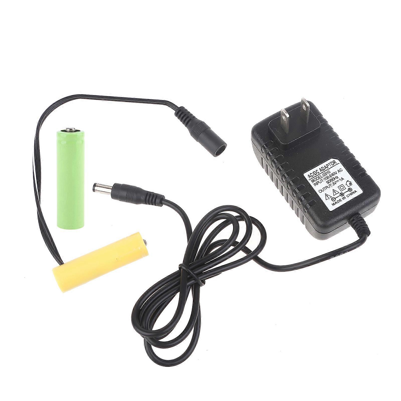 Universal 3V AM3/LR6/AA Battery Eliminators EU/US/UK Powered Cable Replace 2Pcs 1.5V AA Size Battery Cable