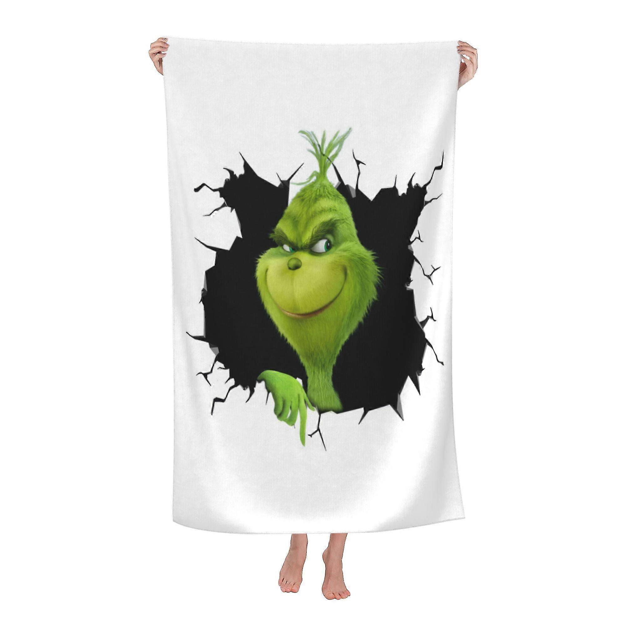 The Grinch Beach Towel, Large Microfiber Bath Towel #29q2