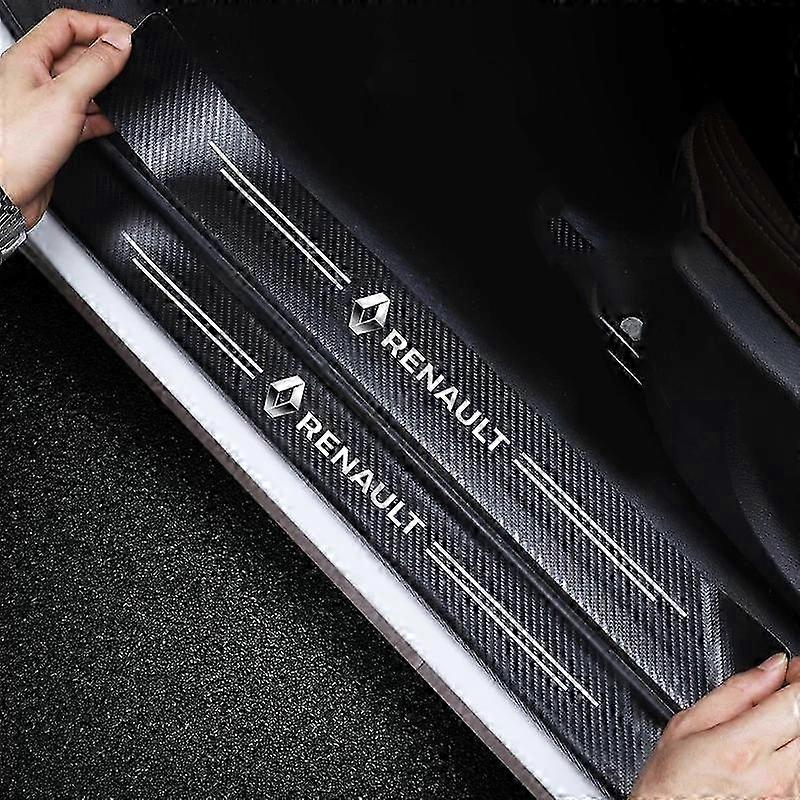 Dorpel Krasbescherming Renault - Chrome ABS Carbon - 4-delig Voor Captur, Clio, Megane Etc.