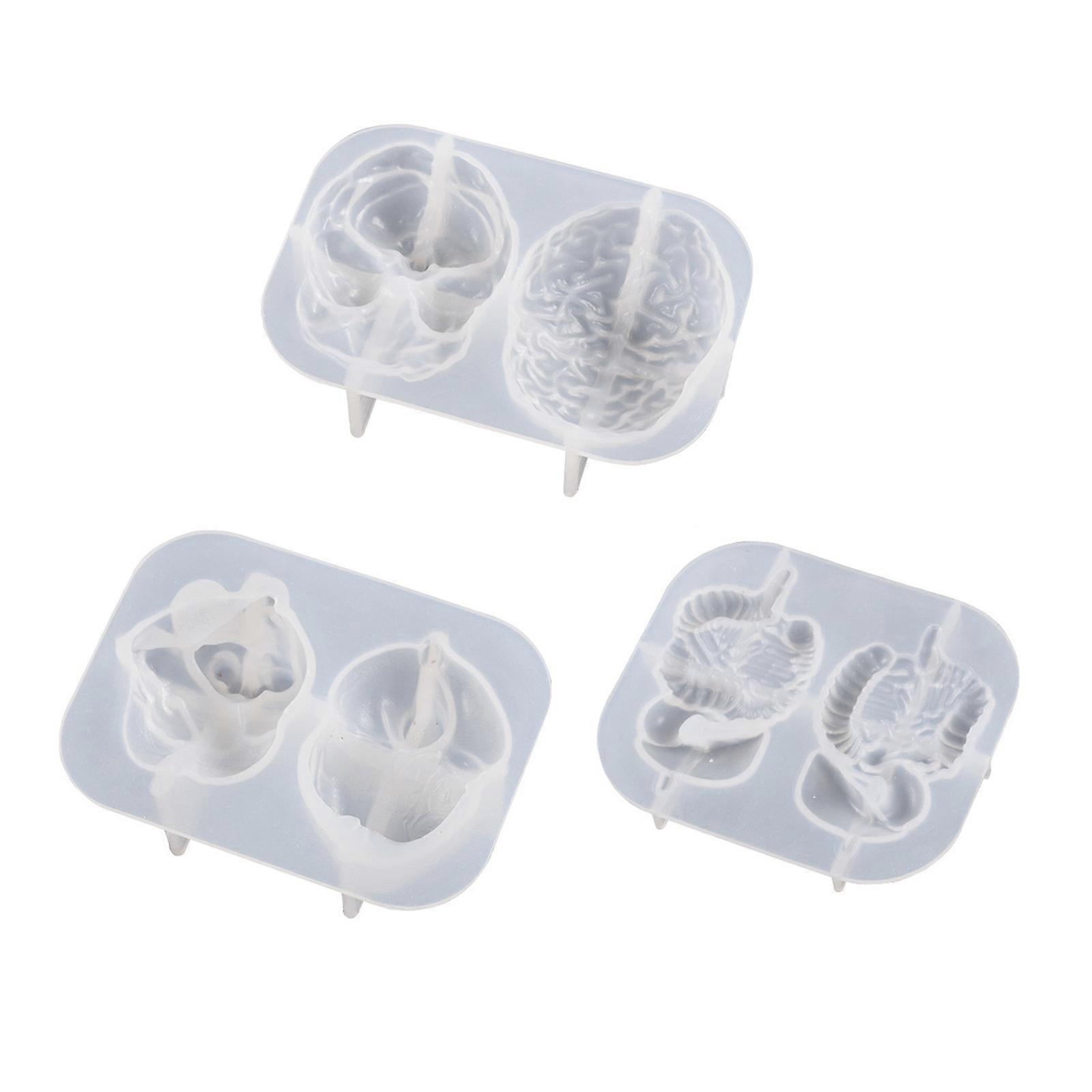 Internal Organs Cerebrum Heart Shape Silicone Mold DIY Halloween Brain Resin Mold Soap Aromatherapy Handmade Tool