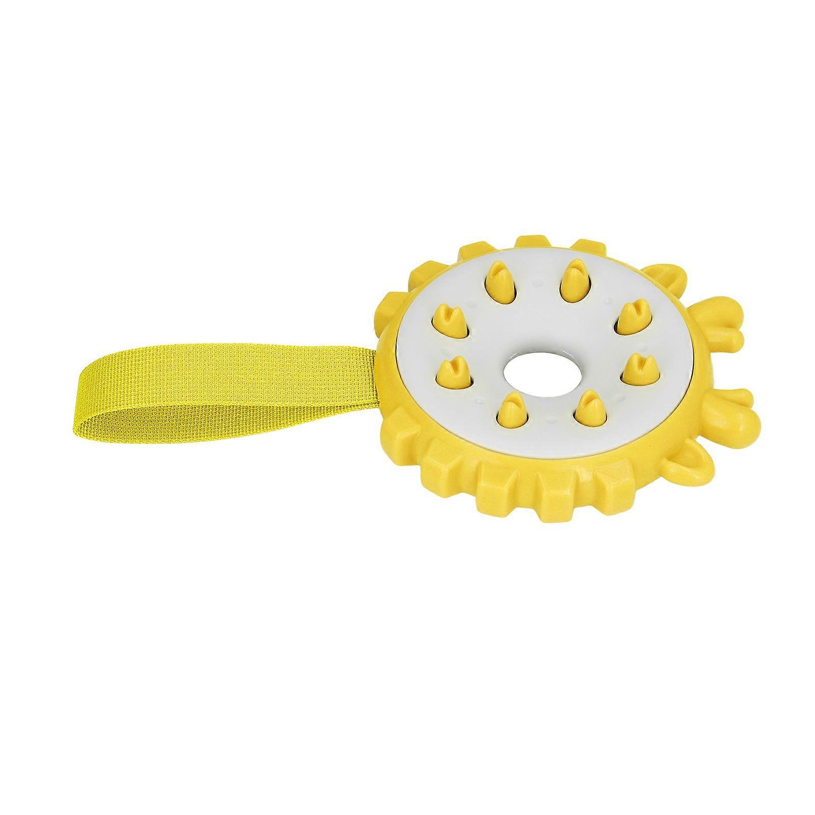 Dog Chewing Toy Bite Resistant Interactive Teeth Cleaning 24.5x13cm Yellow