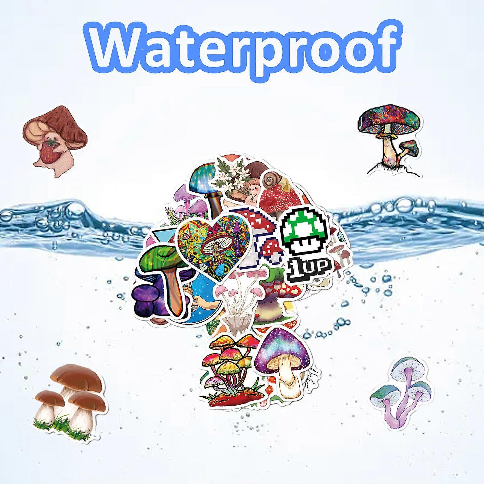 Durable Waterproof Vinyl Stickers Sun-Resistant Multi-Surface Mushroom Decals