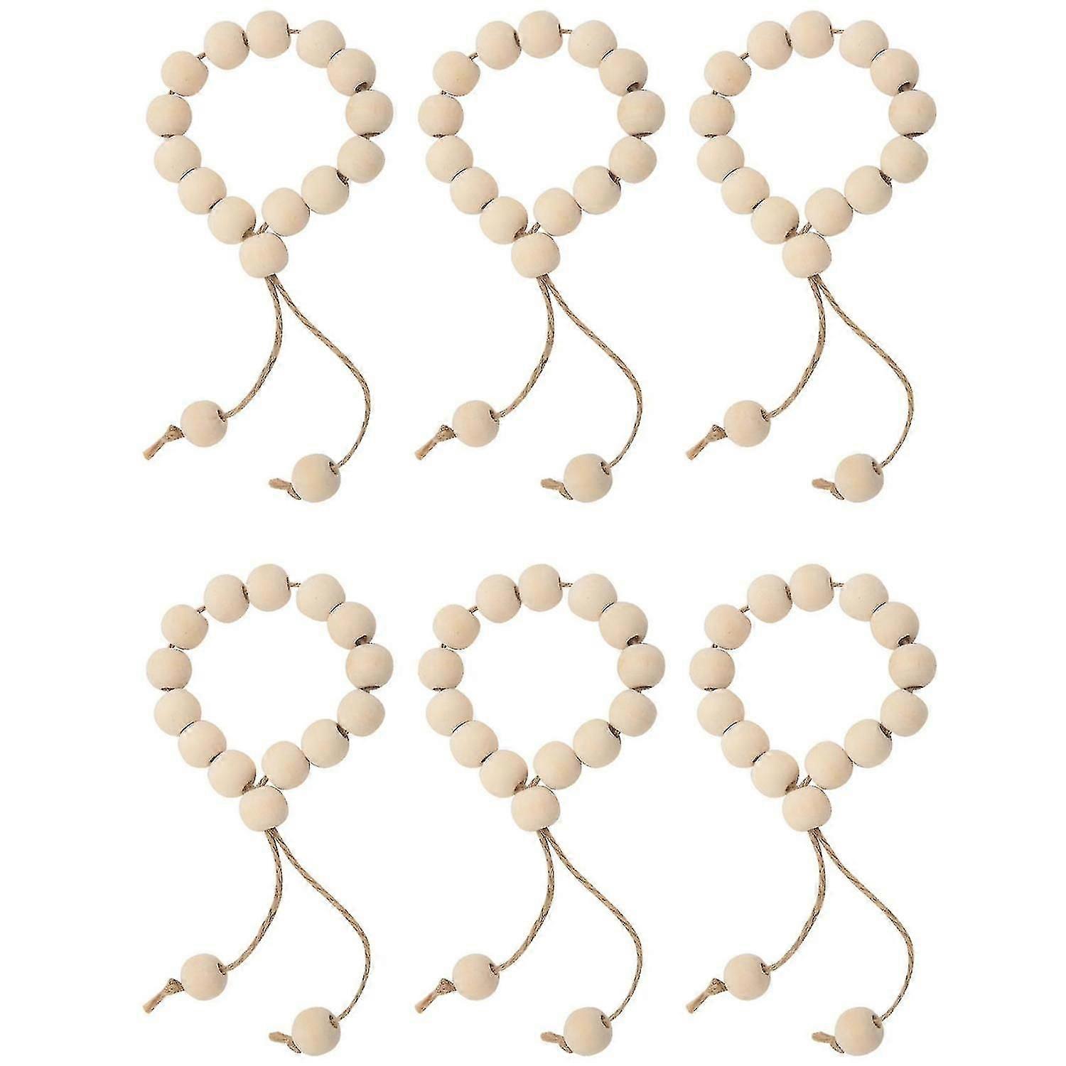 حلقات منديل الخشب حبة منديل خواتم - الطبيعية ريفي أصحاب منديل خشبي - الخرز الخشبي المصنوعة يدويا نا