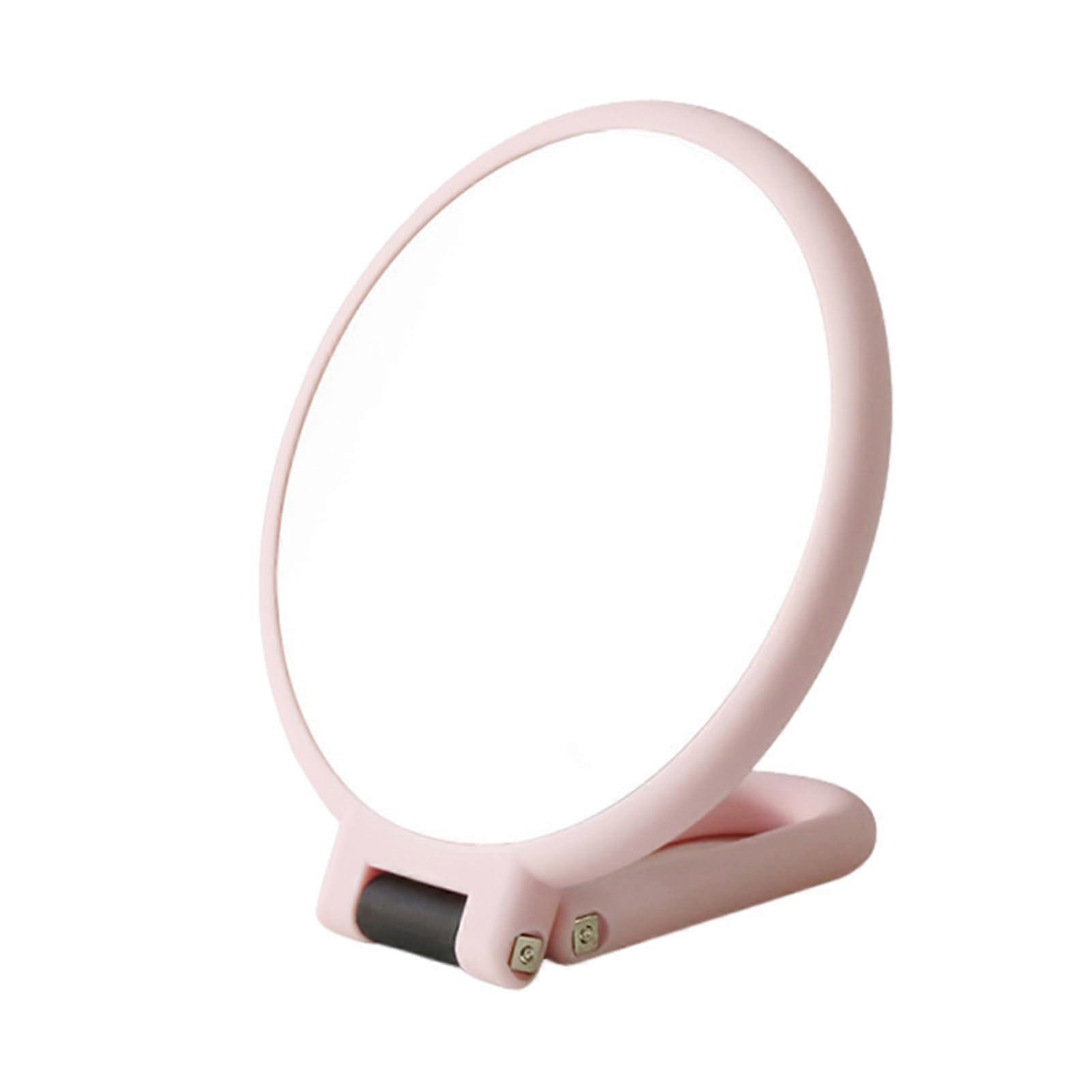 Magnifying Mirror Double-Sided 1x 15x Hand Mirror 360 Degree Adjustable Travel Makeup Mirror Light Pink