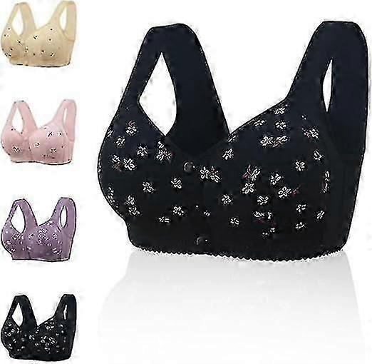 حمالات الصدر ديزي للنساء الأكبر سنا ، مريحة مريحة زر إغلاق الجبهة للنساء الأكبر سنا لا سلك ، حمالة صدر مشبك الجبهة مريح مشد حمالة الصدر