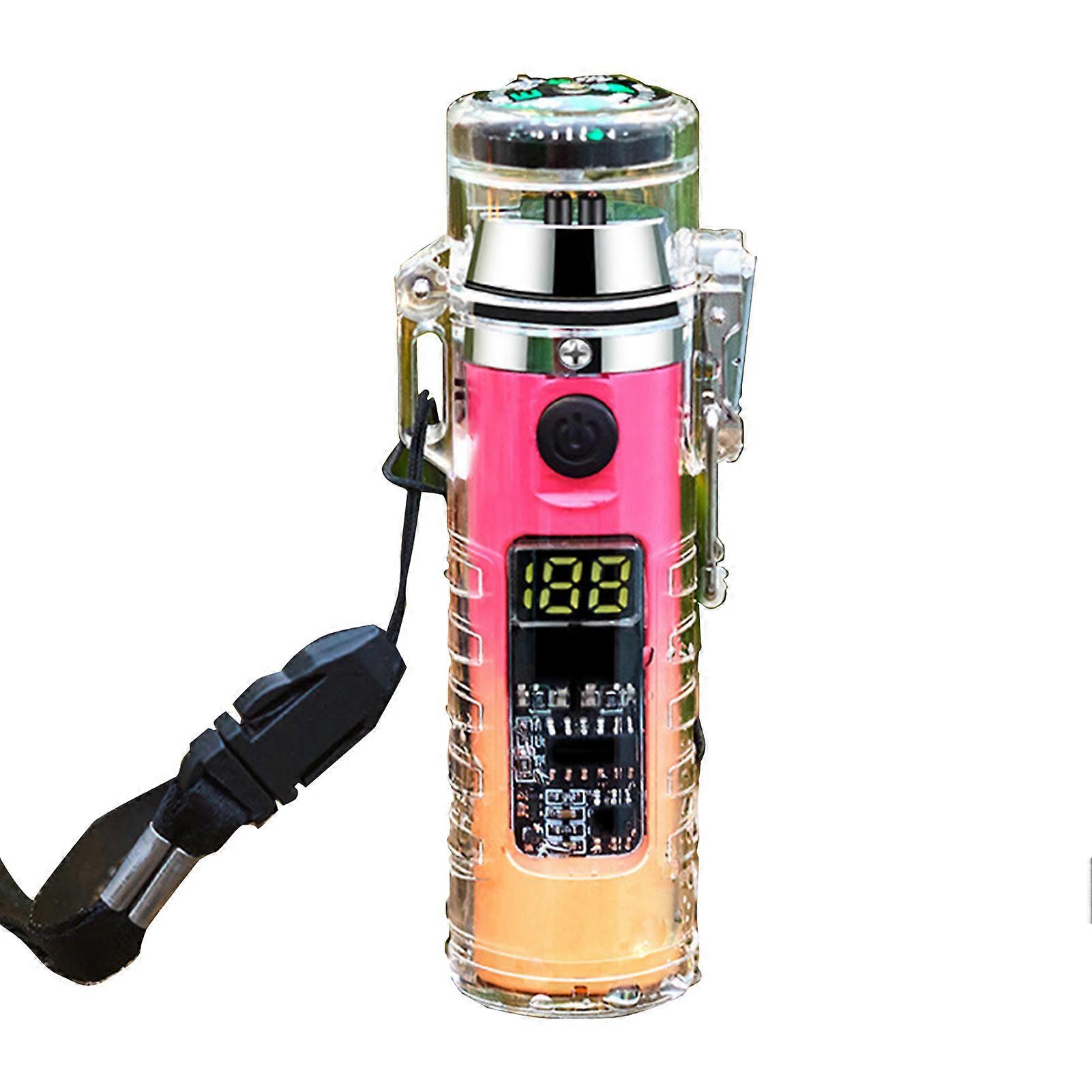 Transparent Case Electronic Lighter Emergency Lighting & USB Charging Versatile