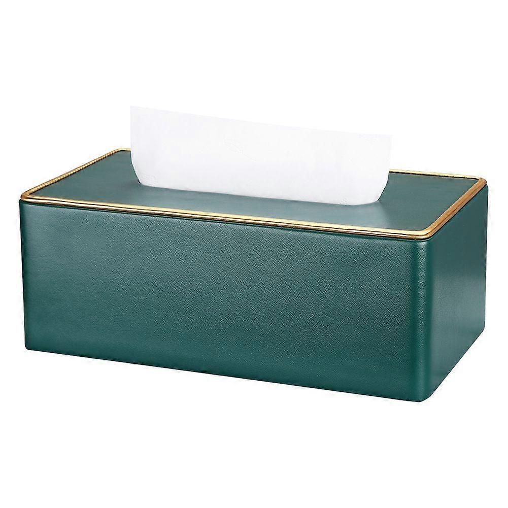 Rectangular Leather Tissue Box (mint Green)