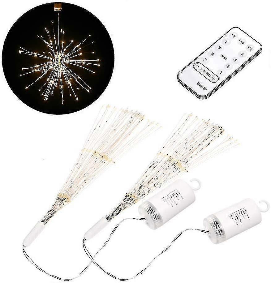 Led Copper Wire Light Firework Explosion Light Christmas Light Outdoor Decoration Light Remote Control Firework Light, Warm White